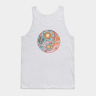 YinYang flower power smiley face Tank Top